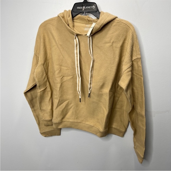 NWT Aerie Tan Cropped Hoodie (Small) - Picture 3 of 9